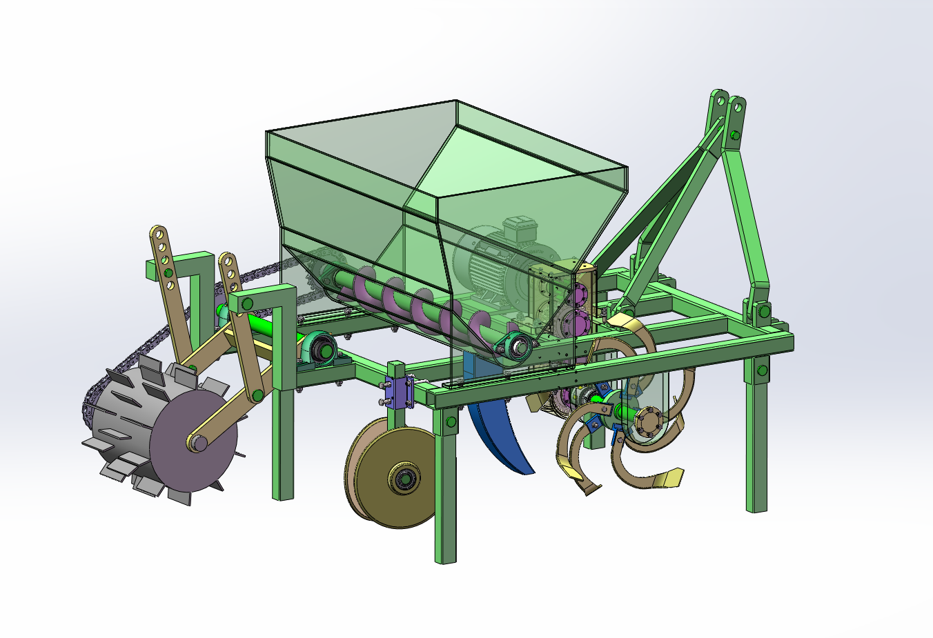 果园开沟施肥机设计（SW+CAD+说明书）